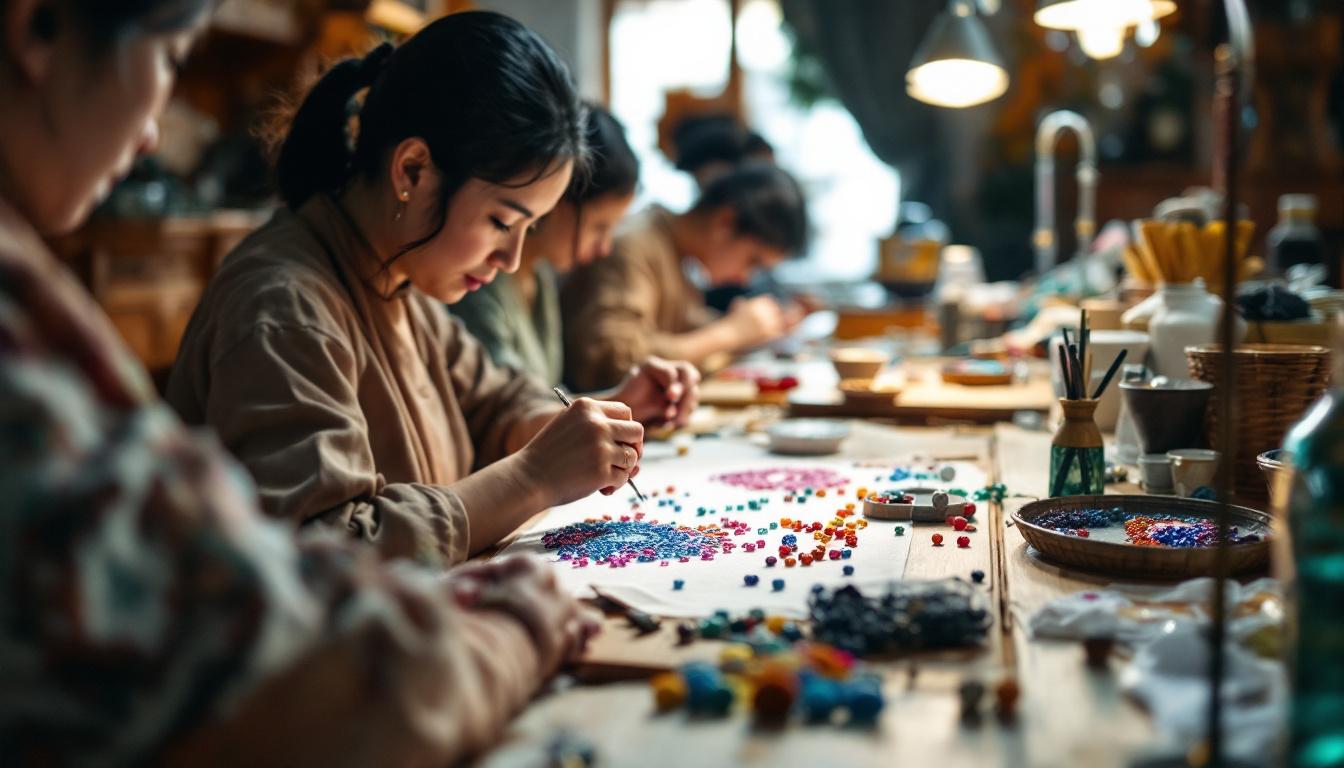 découvrez l'histoire fascinante de la broderie de diamant, de ses origines anciennes à son évolution moderne, et plongez dans cet art captivant à travers les âges.