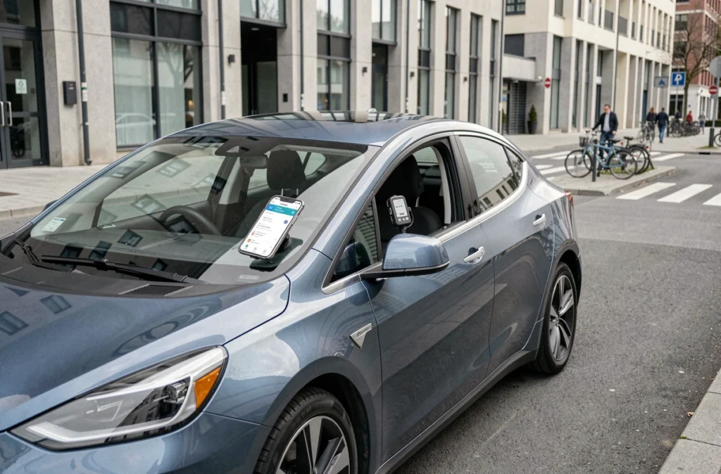 Véhicule électrique connecté en ville équipé d'un boîtier télématique pour l'assurance auto